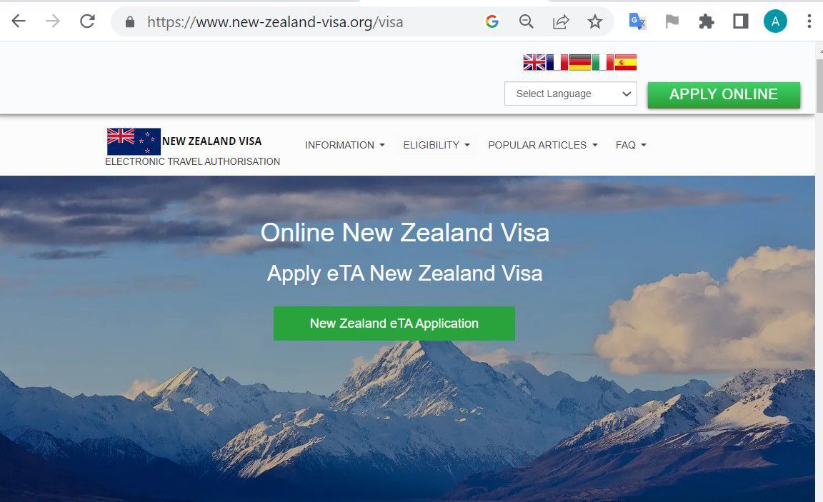Offizieller Regierungsantrag Für Ein Neuseeländisches Visum Nzeta 8269