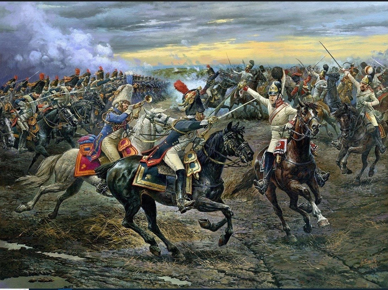 Битва с наполеоном год. Атака Наполеона. Атака кавалергардов Аустерлиц. Кавалергард 1812. Атака конной гвардии Мазуровский.