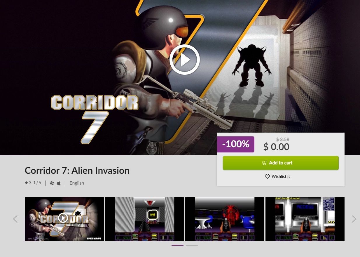 Corridor 7 игра. Corridor 7: Alien Invasion. ЭПИК Stem. GOG.com.